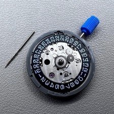 Seiko NH34 Mechanical GMT Movement Hacking Seconds Date 3 Black Disk