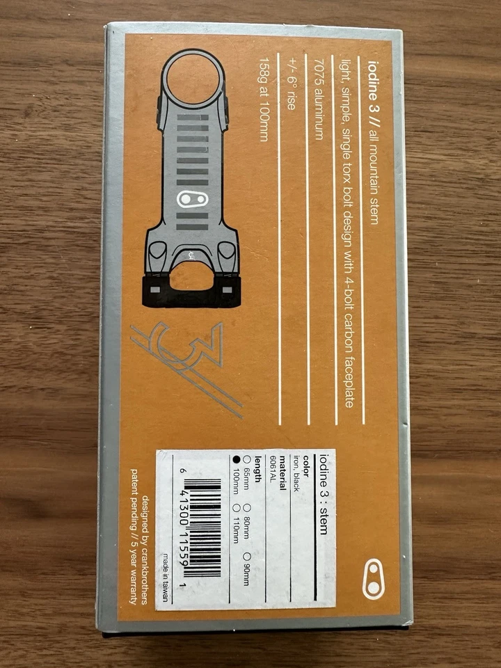Crank Brothers yodo 3 vástagos 100 mm de longitud Foto 4 de 4