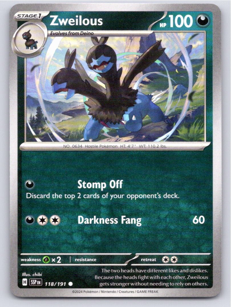 2024 POKEMON ZWEILOUS SURGING SPARKS 118/191 COMMON NM B709 FREE S&H