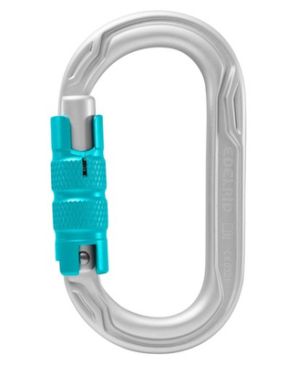 #ad Oval Power 2500 Locking Carabiner Silver Triple Lock $40.95