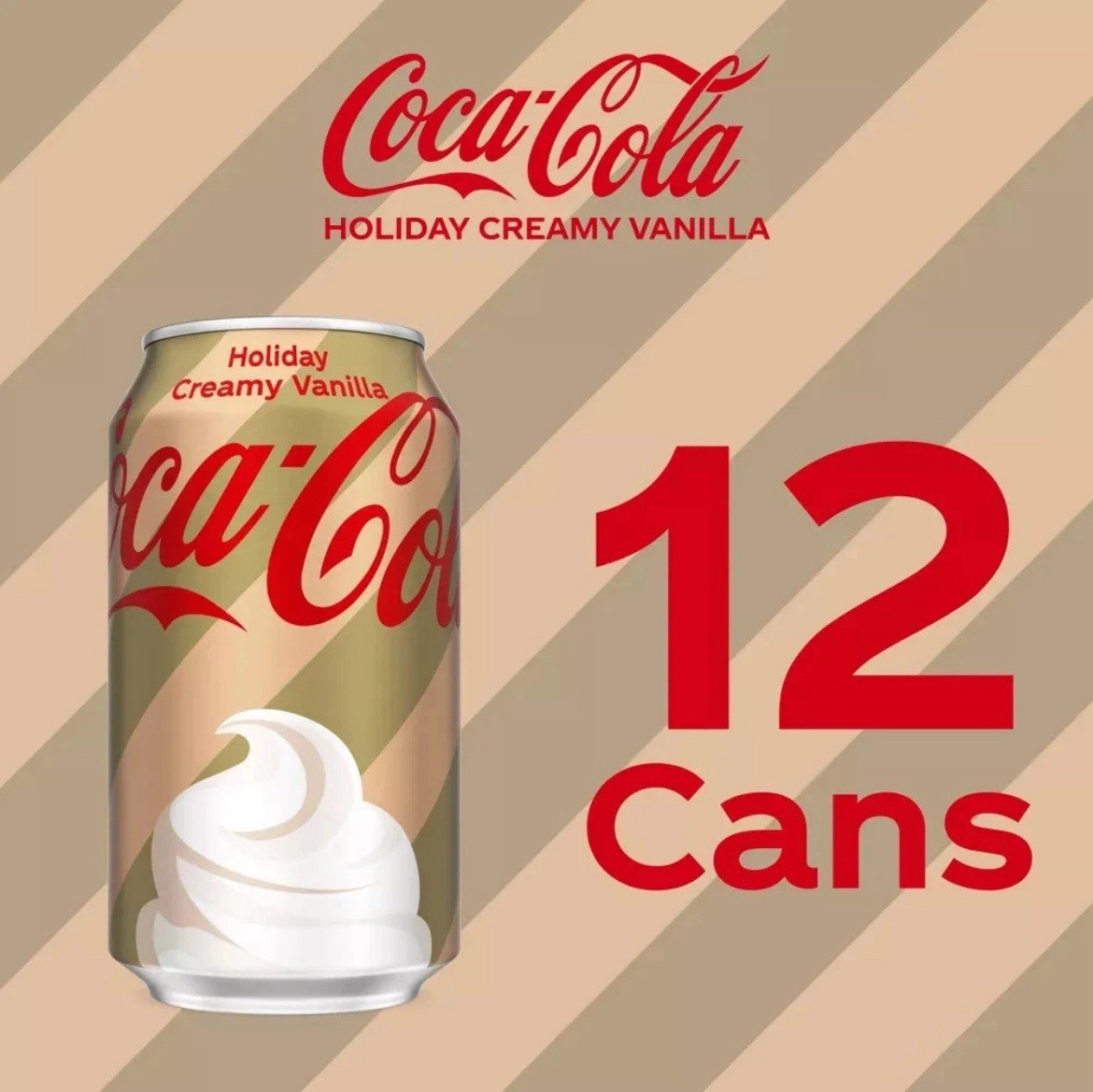 Coca-Cola Holiday Creamy Vanilla 12 Pack, 12 fl oz Limited Edition!