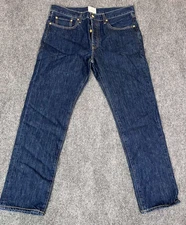 Sid Mashburn Straight Leg Fly Button Blue  Denim Mid Rise Jeans 36X30 USA