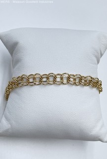 13.92K Yellow Gold Double Link Bracelet 7.75" 4.91g Marked 14K HZ