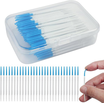 150 Stück Interdentalbürsten Set für Zahnspangen und Mundhygiene, Silikon, tragb