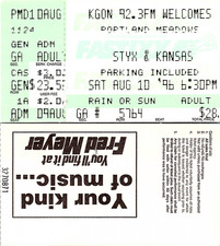 STYX CONCERT TICKET STUB, 8/10/1996, PORTLAND MEADOWS