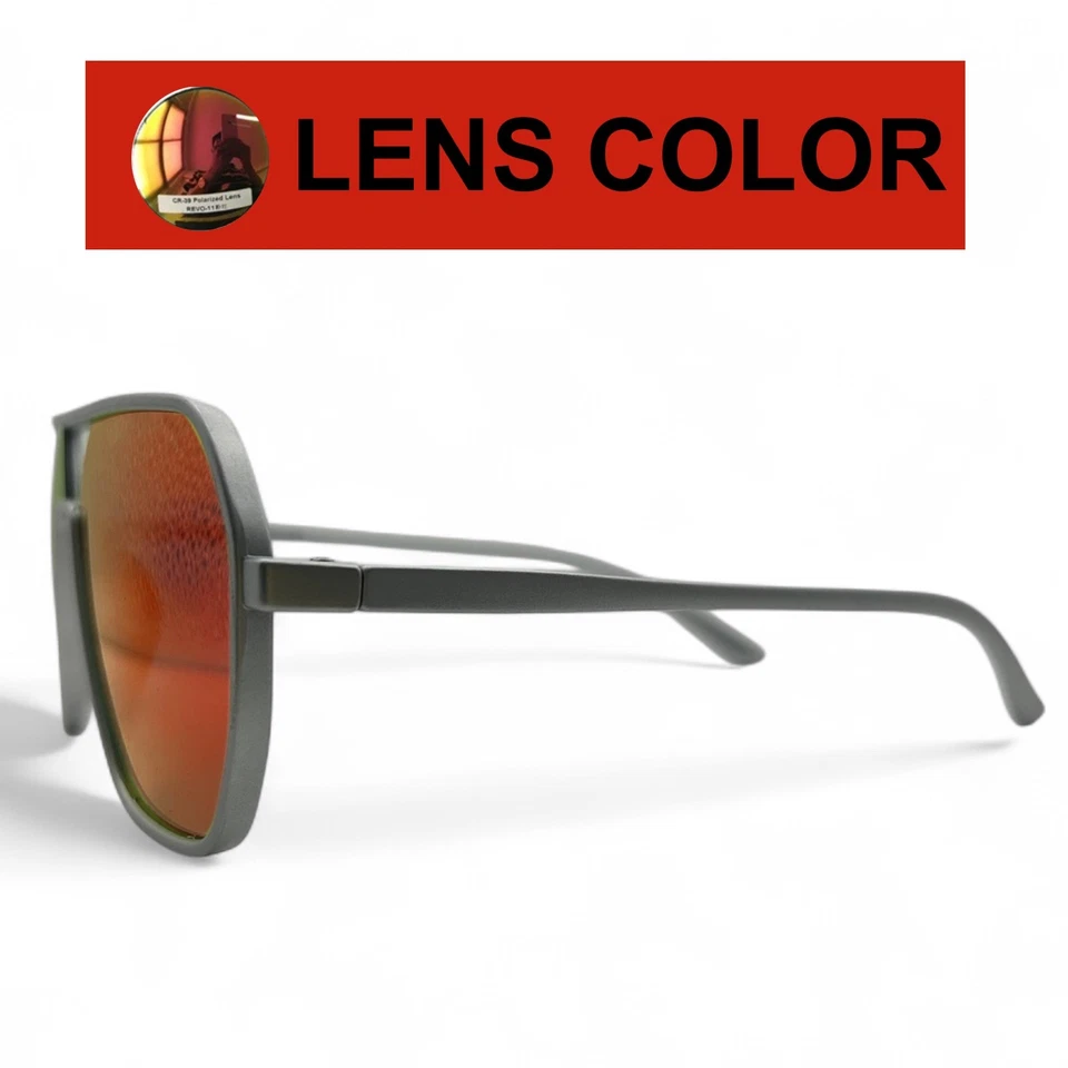 Gafas de sol rojas con lentes espejadas marco plateado ligeras unisex Foto 4 de 4