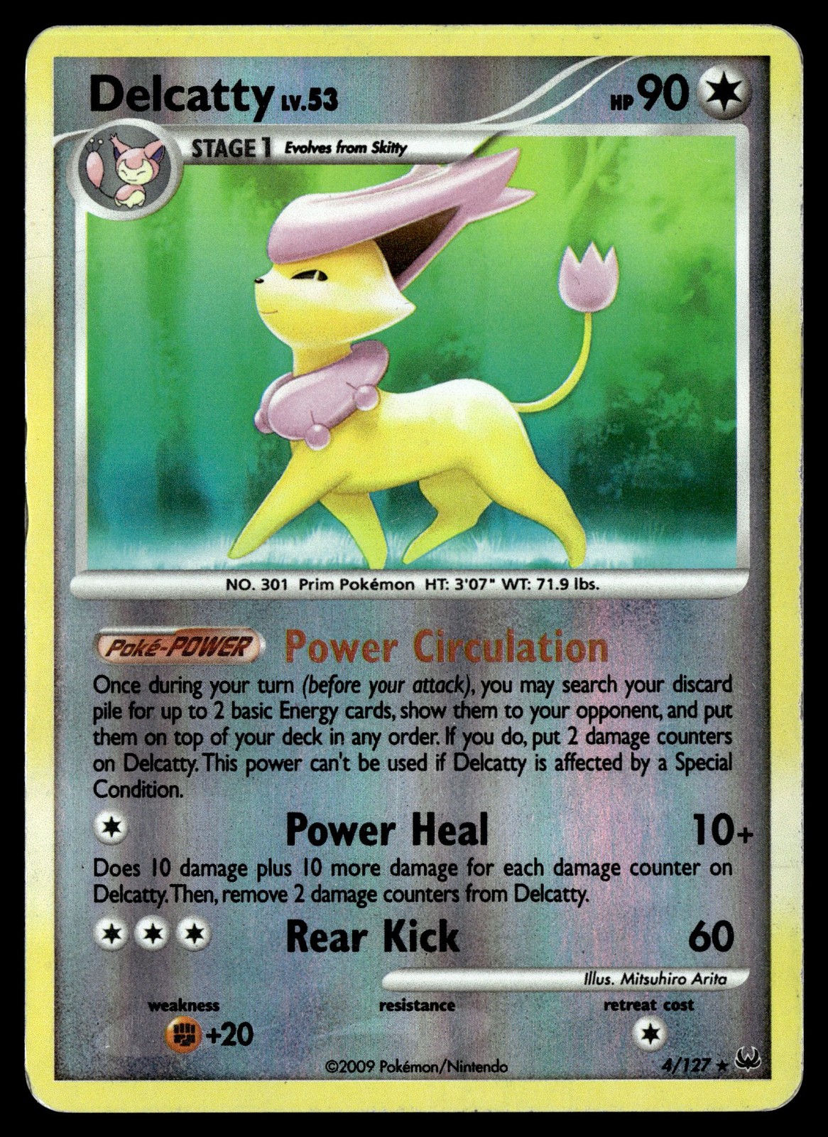 Delcatty 4/127 Platinum Reverse Holo Rare Holo Pokemon