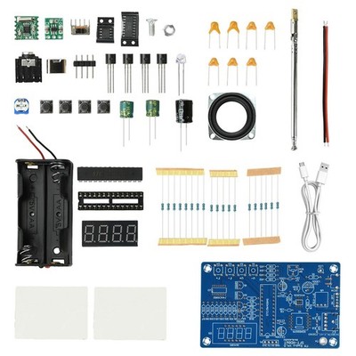 87.5-108MHz Digital FM Radio DIY Electronic Soldering Practice Learning Kit Blue