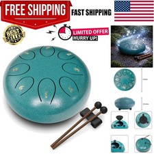 8 Note Steel Tongue Drum 6" in Malachite: Calming Rhythm for Yogis Musicians