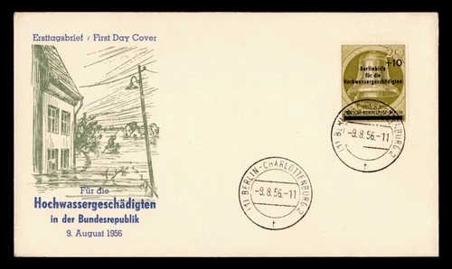 DR WHO 1956 GERMANY FDC BERLIN BELL SEMI POST OVPT M76539