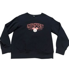 UNIQLO x Disney Mickey Mouse Kids Black Crewneck Sweatshirt Size Medium