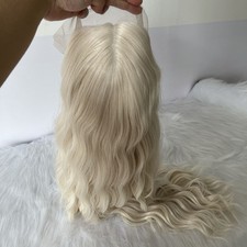 Platinum blonde Lace Frontal Wigs Long Wavy Synthetic Hair Heat Resistant