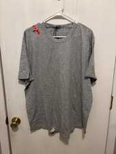 NWT Buck Mason Heather Gray Mens XXL 2XL Pima Curved Hem Tee Shirt Defects