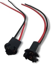 2 PCS Car T10 Light Bulb Socket Wiring Harness, Plastic Pure Copper Pre-Wired