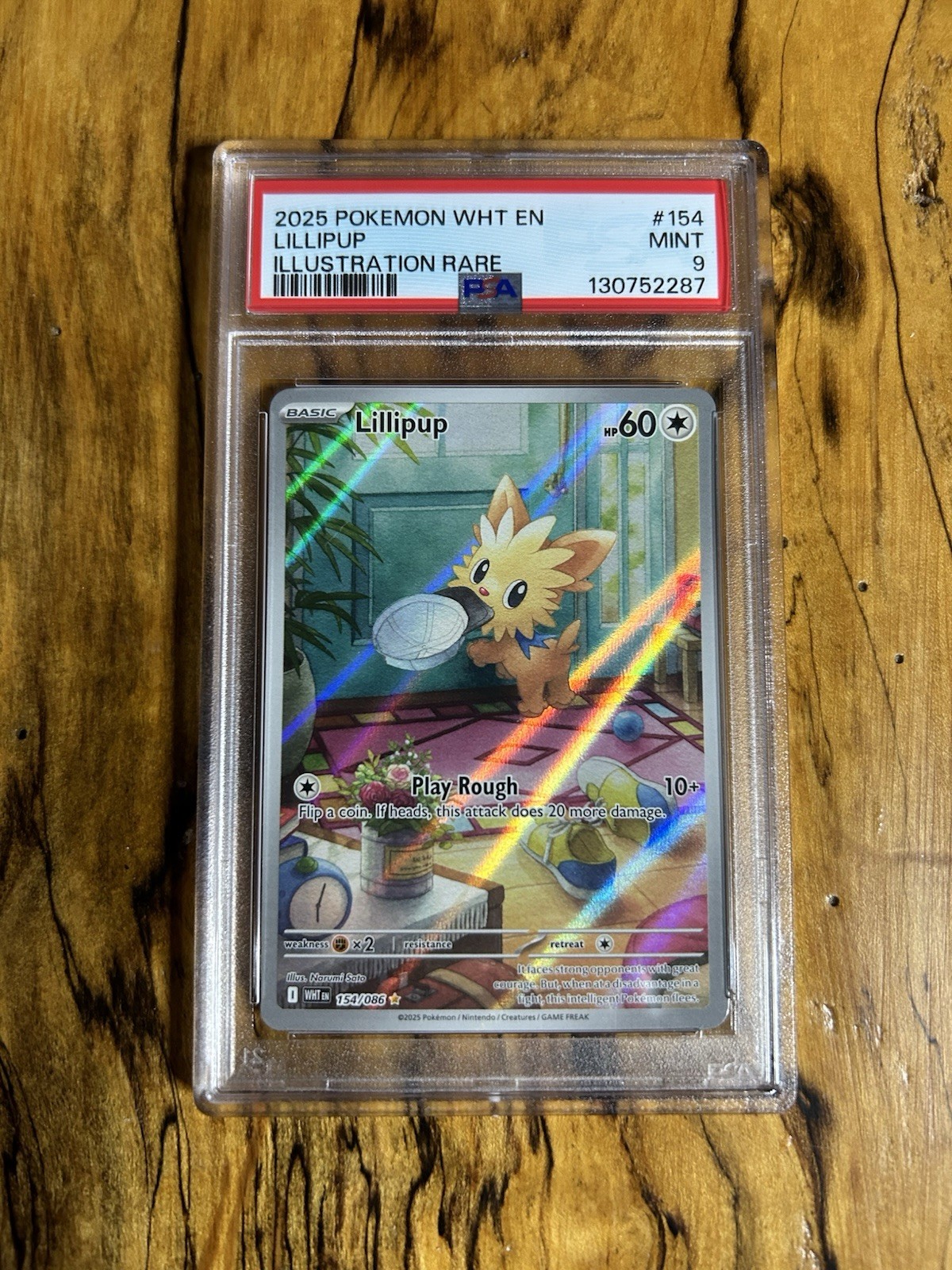 2025 Pokemon Lillipup White Flare Illustration Rare #154/086 PSA 9