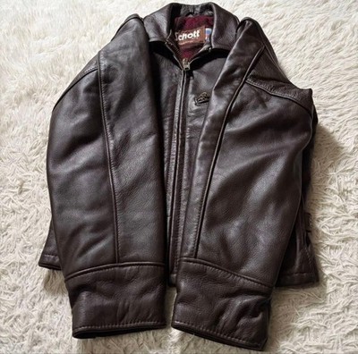 SCHOTT 681 Bordeaux Leather Highwayman Riders Tracker Jacket Size