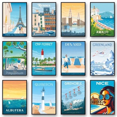 Europa Reise Sommer Winter schön Frankreich Lissabon Monaco Poster Leinwanddruck Wa