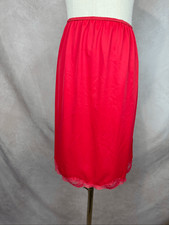 Vintage Philmaid Half Slip Skirt Red Large Lace 100 Nylon