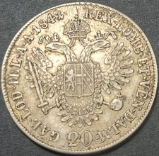 AUSTRIA ÖSTEREICH 20 KREUZERS 1841 A KM#2208 VF++ Ferdinand I (1835-1848) 6.68g