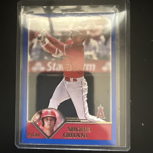 Shohei Ohtani RARE 2023 Topps Archives Blue Parallel GOLD LETTERING SP #256