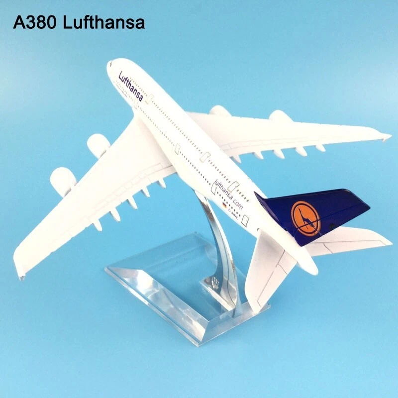 Modellino Aereo Lega Diecast 1:400 Airbus A380-800 Lufthansa (16 cm) Collezione - Immagine 3 di 4