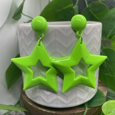 2.5 Silver-tone Acrylic Exaggerated Hoop Dangle Earring Set New Free Ship B990