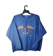 Vintage 80's Bonjour Jeanwear Blue Sweatshirt Size 22/24 Made In USA Pullover