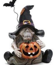 Halloween Resina Bruja Esqueleto Jack O Linterna Decoración Calabaza Iluminar 6 Pulgadas Alto