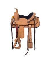 Tough 1 Western Saddle Youth Rawhide Covered Leather Roping RK127