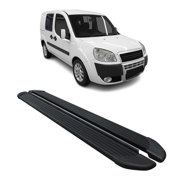 Seitenschweller Trittbretter Schweller FüR Fiat Doblo L1 2000-2010 Alu Schwarz-image