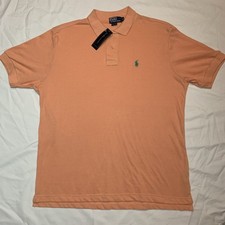 Polo Ralph Lauren Men's XL Short Sleeve Polo Shirt Peach with Pony Logo NWT