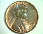 1955-S LINCOLN CENT CHOICE / GEM UNCIRCULATED+ BROWN CH / GEM+ UNC. BR. 99c SHIP