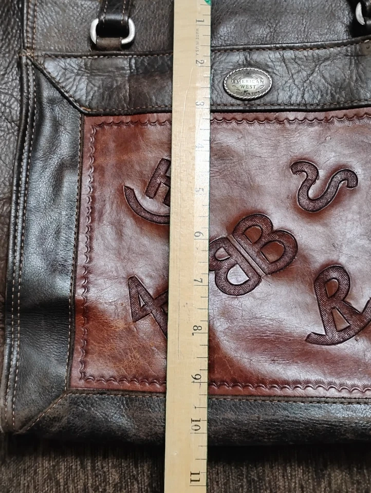 Bolso de hombro de cuero marrón American West hecho a mano marcas estilo occidental Foto 3 de 4