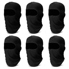 6 Pack Balaclava Ski Face Mask: Cooling Neck Gaiter Full Head One Size, Black