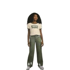 Levis Olive Green Carpenter Stretch Pant Youth Girls Size 8 Adjustable Waist