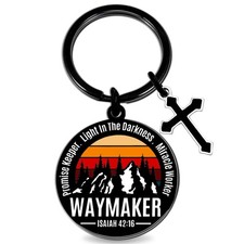 Christian Bible Verse Keychain Inspirational Religious Cross Gift for Men Boys
