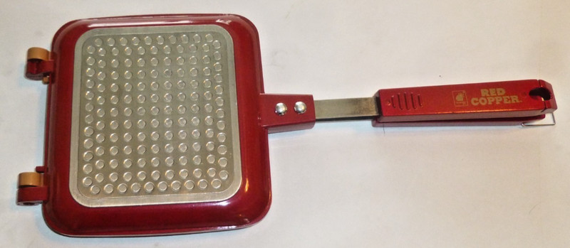 Red Copper Flipwich Non-Stick Sandwich Maker Grilled Sandwich Panini Pan 