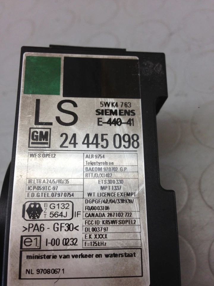 OPEL ZAFIRA A (1999-2005) 2.0 DIESEL 74KW 5P SENSORE IMMOBILIZER 24445098 - Immagine 2 di 2