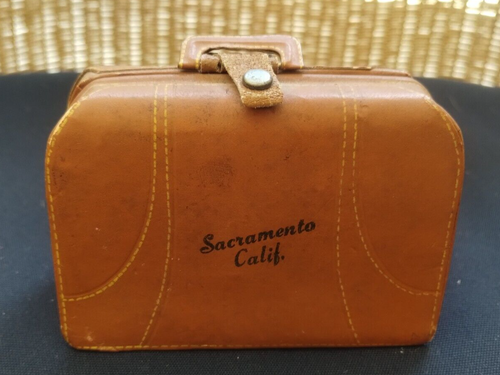 Vintage Sacramento CA Souvenir Adressbuch Miniatur Leder Koffer