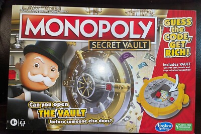 MONOPOLY Secret Vault Board Game Crack The Code and Get Rich BRAND NEW ...