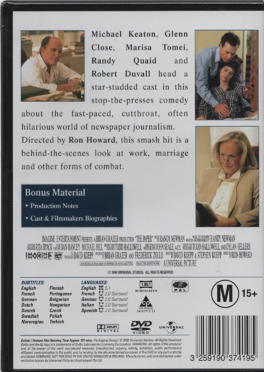Paper, the (DVD, 1994) for sale online | eBay