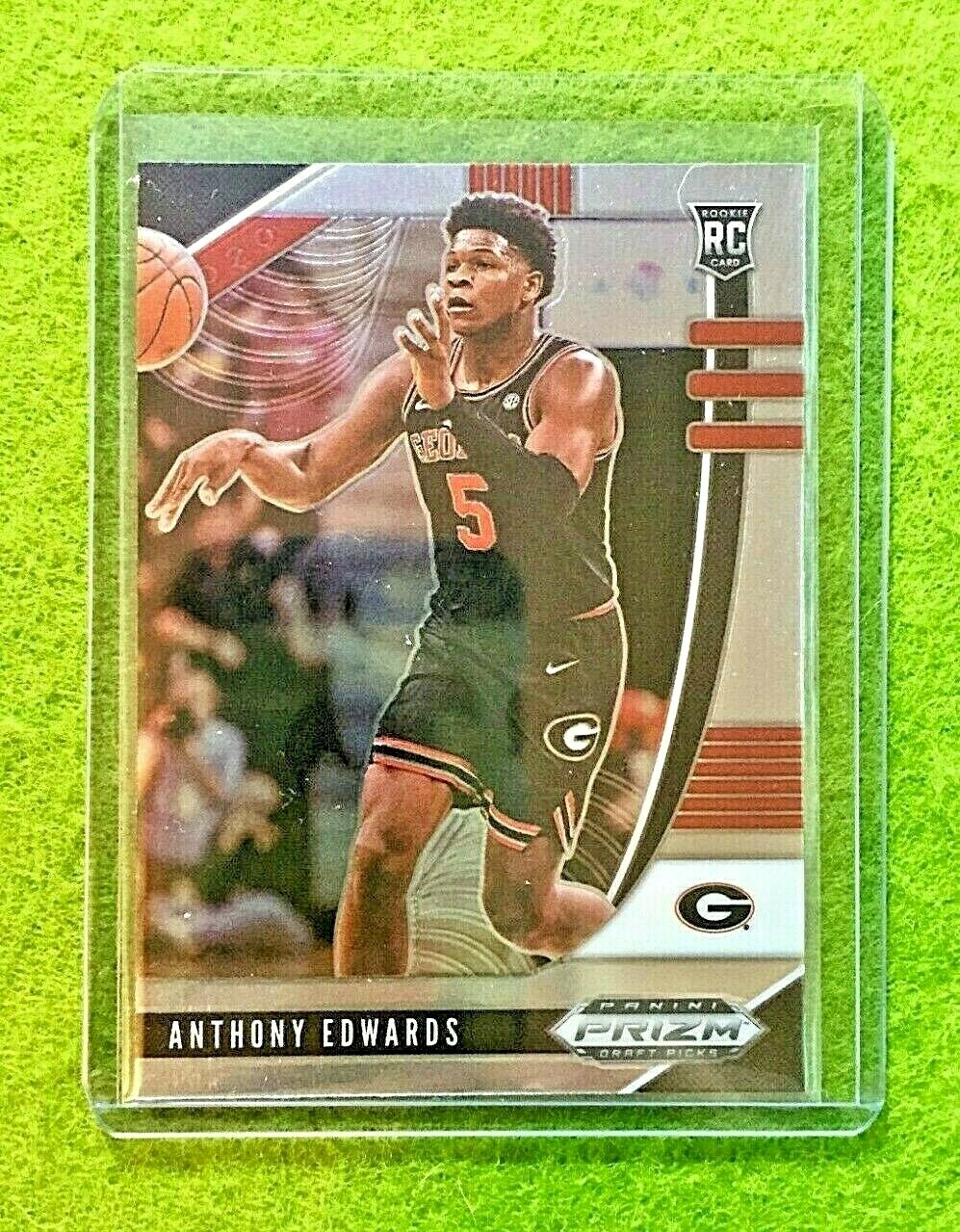 ANTHONY EDWARDS PRIZM ROOKIE CARD JERSEY #5 GEORGIA TIMBERWOLVES 2020 Panini