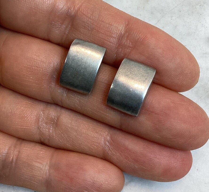 Vintage Sterling Silver Rectangular Matte Brushed… - image 3