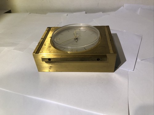 Vintage Seth Thomas Elomatic Brass Desk Clock. Made in Germany Not Working - Picture 4 of 8