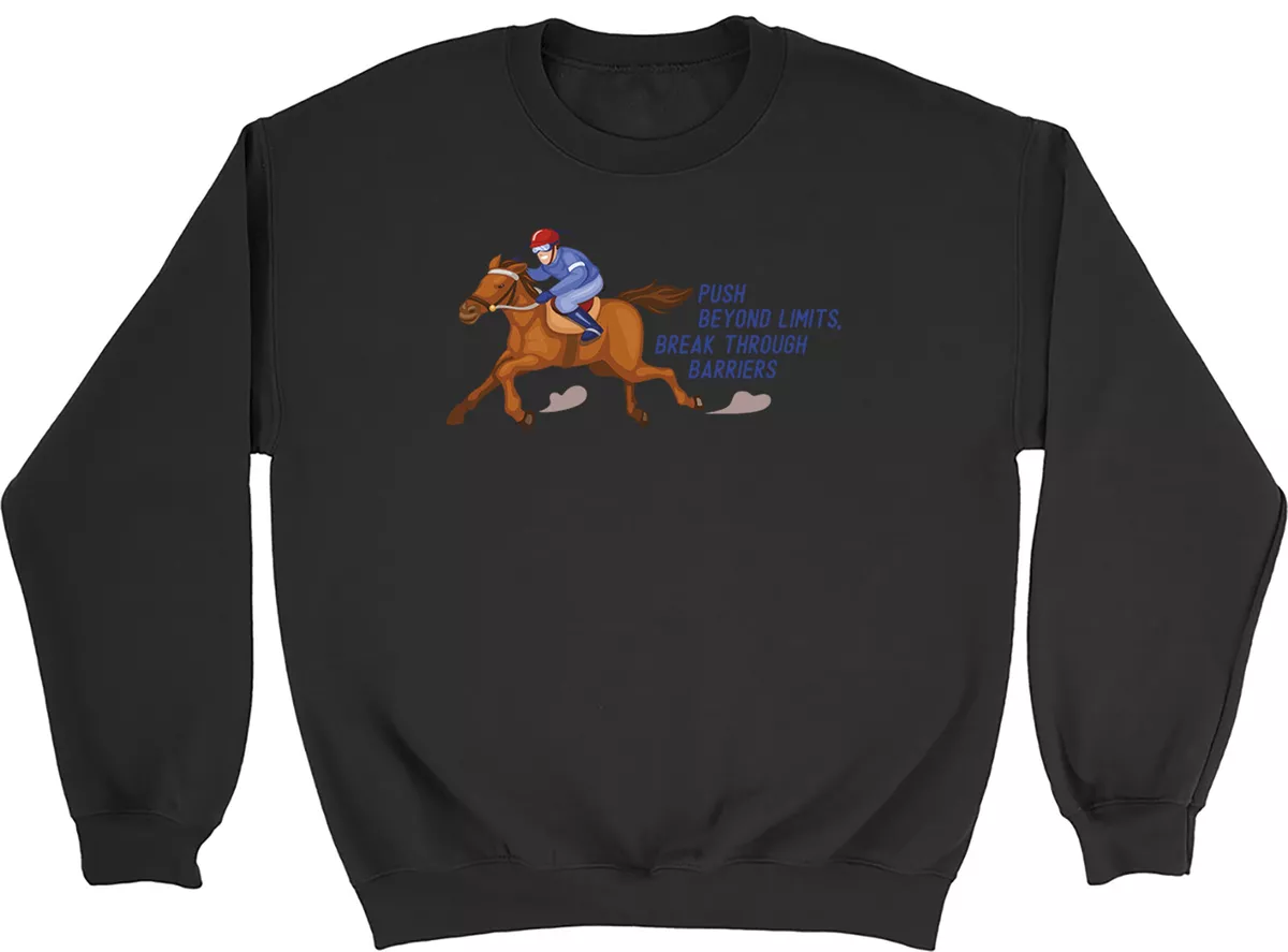 Horse Riding Sweatshirt Mens Womens Equestrian Rider Racing Gift Jumper