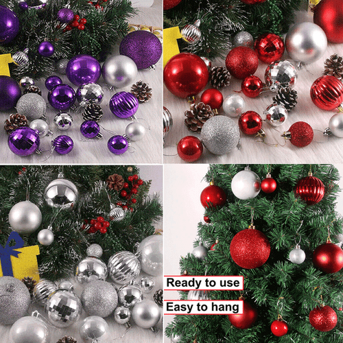 Christmas Ball Openbox Ornaments Shatterproof Xmas Decor Hanging Balls 80-200PCS - Picture 2 of 16
