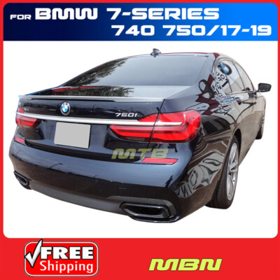Painted ABS Rear Trunk Spoiler Jet Black 668 For BMW 7-Series 2016-2019