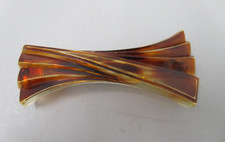 Vintage Faux Tortoise Shell Hair Clip Barrette Spring Clasp 4" Long France