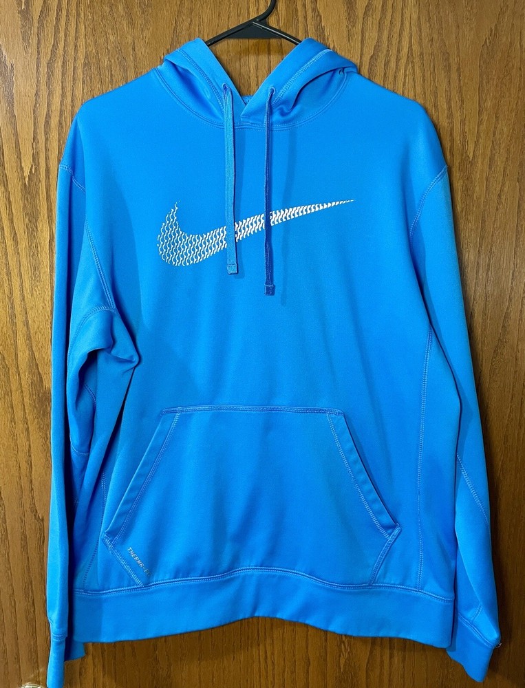Nike Therma-Fit Aqua Blue Hoodie in Size Medium for Cozy Comfort