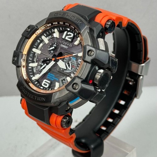 CASIO G-SHOCK GRAVITYMASTER Watch GPW-1000 4AJF Orange Solar No Box Used